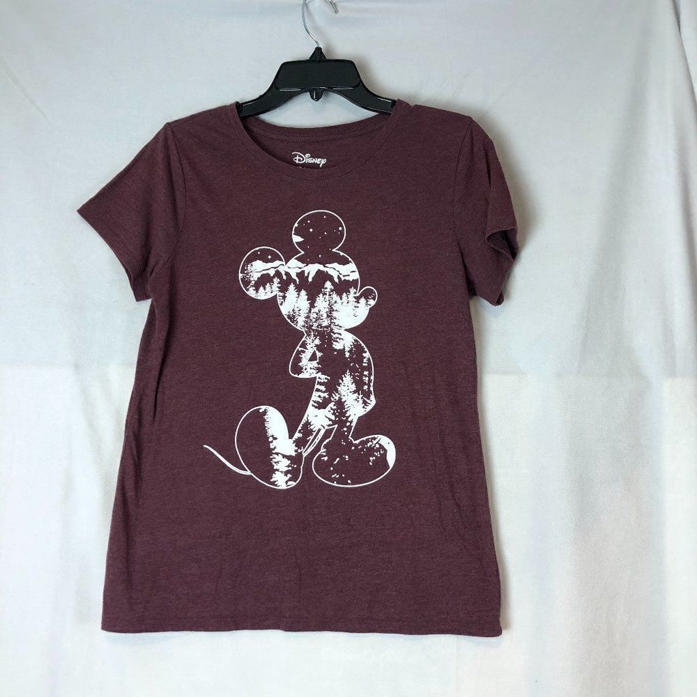 Disney Family Fun Women's Size XS Maroon Wilderness Mickey T-Shirt Graphic.   SB